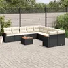 Image de vidaXL Vidaxl Salon De Jardin 11 Pcs Avec Coussins Noir Résine Tressée