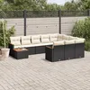 Image de vidaXL Vidaxl Salon De Jardin 11 Pcs Avec Coussins Noir Résine Tressée