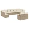 Image de Vidaxl Salon De Jardin Avec Coussins 12 Pcs Beige RÃ©sine TressÃ©e
