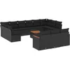 Image de Vidaxl Salon De Jardin Avec Coussins 14 Pcs Noir RÃ©sine TressÃ©e