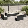 Image de vidaXL Vidaxl Salon De Jardin 12 Pcs Avec Coussins Noir Résine Tressée