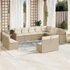 Image de vidaXL Salon de jardin avec coussins 12 pcs beige résine tressée
