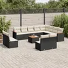 Image de vidaXL Vidaxl Salon De Jardin Avec Coussins 13 Pcs Noir Résine Tressée