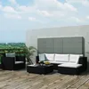 Image de Vidaxl Salon De Jardin 12 Pcs Avec Coussins Noir RÃ©sine TressÃ©e