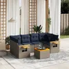Image de Vidaxl Salon De Jardin 7 Pcs Avec Coussins Gris RÃ©sine TressÃ©e