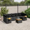 Image de Vidaxl Salon De Jardin 8 Pcs Avec Coussins Noir RÃ©sine TressÃ©e
