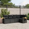 Image de Vidaxl Salon De Jardin 5 Pcs Avec Coussins Noir RÃ©sine TressÃ©e