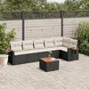 Image de vidaXL Salon de jardin 7 pcs avec coussins noir résine tressée