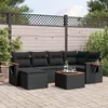 Image de vidaXL Salon de jardin 7 pcs avec coussins noir résine tressée3227021
