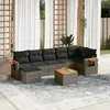 Image de Vidaxl Salon De Jardin 8 Pcs Avec Coussins Gris RÃ©sine TressÃ©e