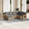 Image de vidaXL Salon de jardin avec coussins 7 pcs beige résine tressée