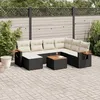 Image de Vidaxl Salon De Jardin 8 Pcs Avec Coussins Noir RÃ©sine TressÃ©e