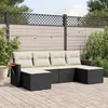 Image de vidaXL Salon de jardin 6 pcs avec coussins noir résine tressée