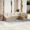 Image de vidaXL Salon de jardin avec coussins 8 pcs beige résine tressée3227087