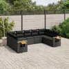 Image de Vidaxl Salon De Jardin 9 Pcs Avec Coussins Noir RÃ©sine TressÃ©e