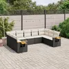 Image de Vidaxl Salon De Jardin 9 Pcs Avec Coussins Noir RÃ©sine TressÃ©e