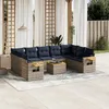 Image de Vidaxl Salon De Jardin 10 Pcs Avec Coussins Gris RÃ©sine TressÃ©e