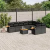 Image de Vidaxl Salon De Jardin 10 Pcs Avec Coussins Noir RÃ©sine TressÃ©e