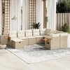 Image de Vidaxl Salon De Jardin Avec Coussins 10 Pcs Beige RÃ©sine TressÃ©e