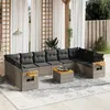 Image de vidaXL Salon de jardin 11 pcs avec coussins gris résine tressée3227173