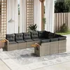 Image de vidaXL Salon de jardin avec coussins 10 pcs gris résine tressée3227180