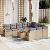 Image de Vidaxl Salon De Jardin 11 Pcs Avec Coussins Beige RÃ©sine TressÃ©e