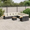 Image de Vidaxl Salon De Jardin 11 Pcs Avec Coussins Noir RÃ©sine TressÃ©e