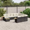 Image de Vidaxl Salon De Jardin 11 Pcs Avec Coussins Noir RÃ©sine TressÃ©e