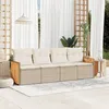 Image de Vidaxl Salon De Jardin Avec Coussins 4 Pcs Beige RÃ©sine TressÃ©e
