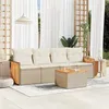 Image de vidaXL Salon de jardin avec coussins 5 pcs beige résine tressée3227458