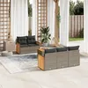 Image de vidaXL Salon de jardin 6 pcs avec coussins gris résine tressée3227467