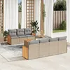 Image de Vidaxl Salon De Jardin Avec Coussins 8 Pcs Beige RÃ©sine TressÃ©e