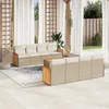 Image de Vidaxl Salon De Jardin Avec Coussins 9 Pcs Beige RÃ©sine TressÃ©e