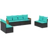 Image de Vidaxl Salon De Jardin 8 Pcs Avec Coussins Noir RÃ©sine TressÃ©e