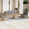 Image de Vidaxl Salon De Jardin Avec Coussins 9 Pcs Beige RÃ©sine TressÃ©e