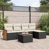 Image de vidaXL Salon de jardin 6 pcs avec coussins noir résine tressée