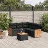 Image de vidaXL Salon de jardin 6 pcs avec coussins noir résine tressée