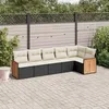 Image de vidaXL Salon de jardin 6 pcs avec coussins noir résine tressée