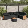 Image de Vidaxl Salon De Jardin 8 Pcs Avec Coussins Noir RÃ©sine TressÃ©e