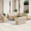 Image de vidaXL Salon de jardin avec coussins 12 pcs beige résine tressée3227773