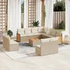 Image de Vidaxl Salon De Jardin Avec Coussins 12 Pcs Beige RÃ©sine TressÃ©e