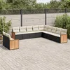 Image de Vidaxl Salon De Jardin 11 Pcs Avec Coussins Noir RÃ©sine TressÃ©e