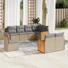 Image de Vidaxl Salon De Jardin Avec Coussins 8 Pcs Beige RÃ©sine TressÃ©e