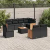 Image de vidaXL Vidaxl Salon De Jardin 9 Pcs Avec Coussins Noir Résine Tressée
