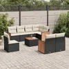Image de Vidaxl Salon De Jardin 9 Pcs Avec Coussins Noir RÃ©sine TressÃ©e