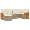 Image de Vidaxl Salon De Jardin Avec Coussins 6 Pcs Beige RÃ©sine TressÃ©e