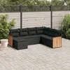Image de Vidaxl Salon De Jardin 7 Pcs Avec Coussins Noir RÃ©sine TressÃ©e