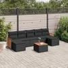 Image de Vidaxl Salon De Jardin 8 Pcs Avec Coussins Noir RÃ©sine TressÃ©e