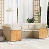 Image de Vidaxl Salon De Jardin Avec Coussins 6 Pcs Beige RÃ©sine TressÃ©e