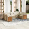 Image de Vidaxl Salon De Jardin 9 Pcs Avec Coussins Gris RÃ©sine TressÃ©e